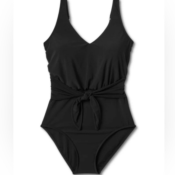 Aqua Green Other - Aqua Green Black Waist Tie One Piece Swimsuit Vacation Beach Resortwear